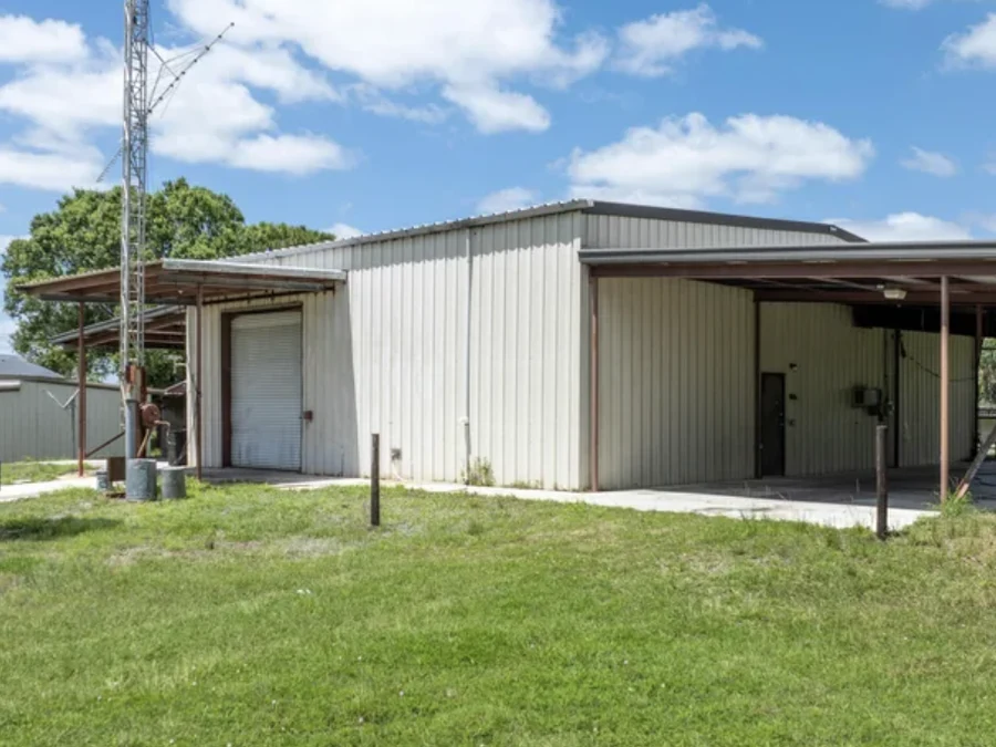Workshop and outbuilding on the five-acre property at 21216 Glades Cut Off Road in Port St. Lucie, Florida
